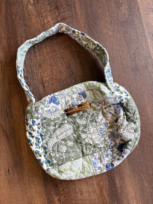 Green Blue Quilted Shoulder Bag