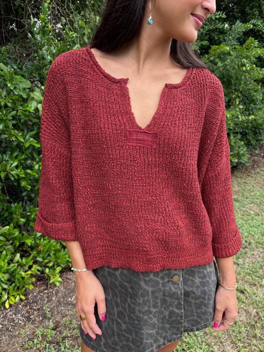 Wren Rust Sweater Top