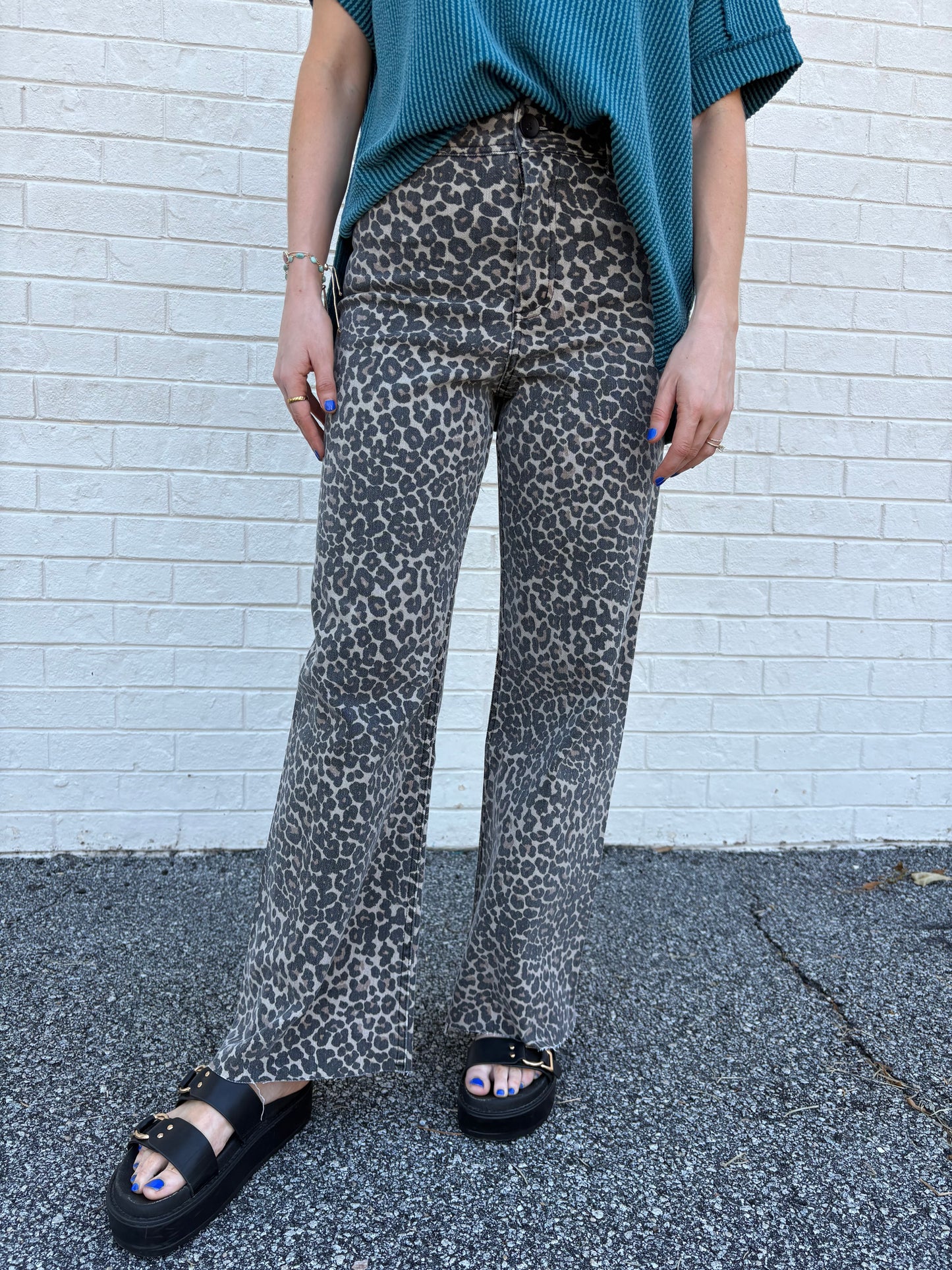 Leopard Denim Pants