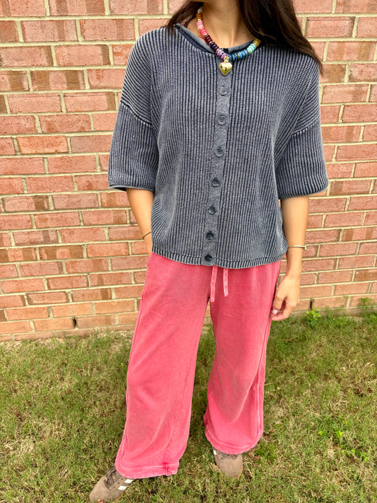 Red Washed Pants