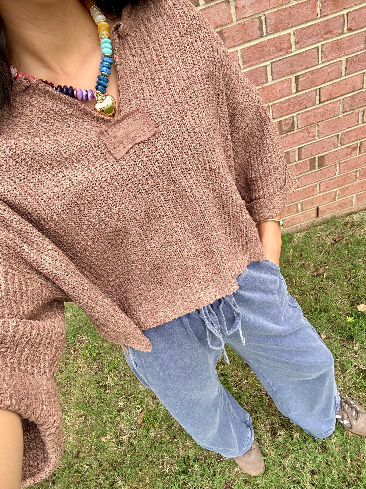 Navy Washed Pants