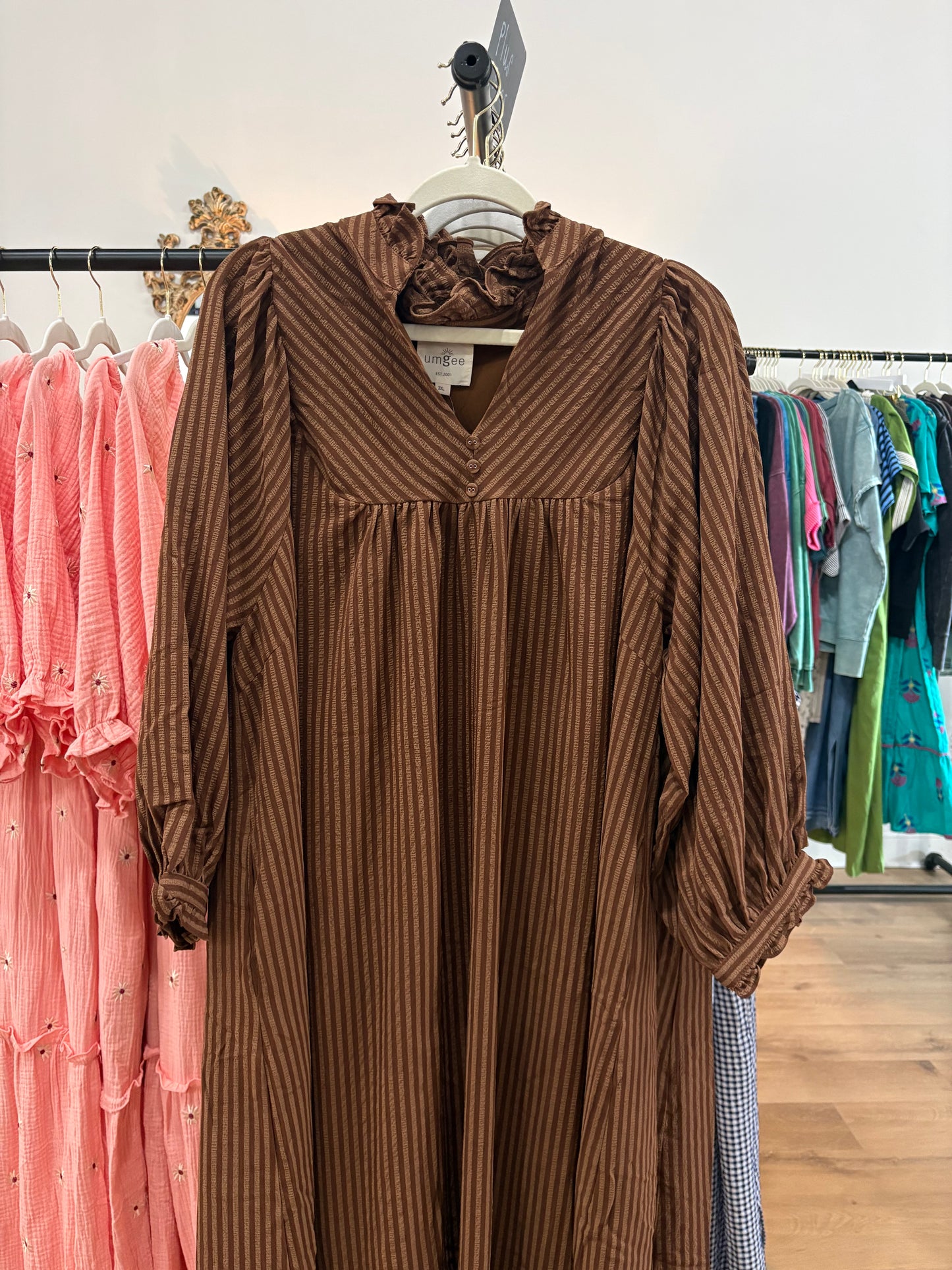 Cappuccino Striped Midi Dress