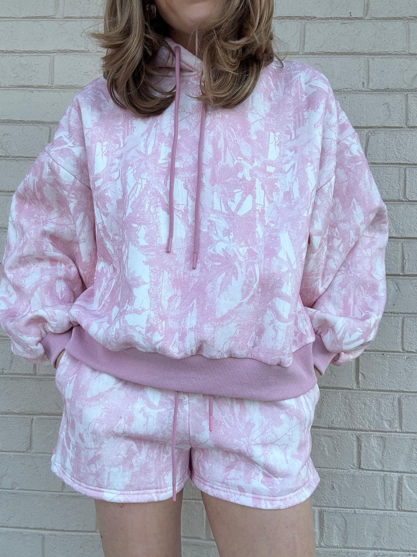 Pink Camo Hooded Matching Set