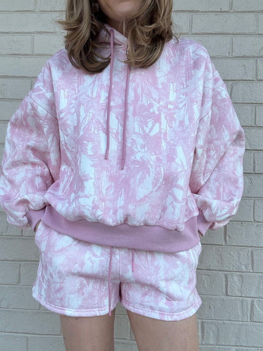 Pink Camo Hooded Matching Set
