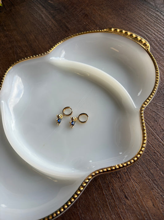 Gold Filled Teddy Bear Huggie Earring