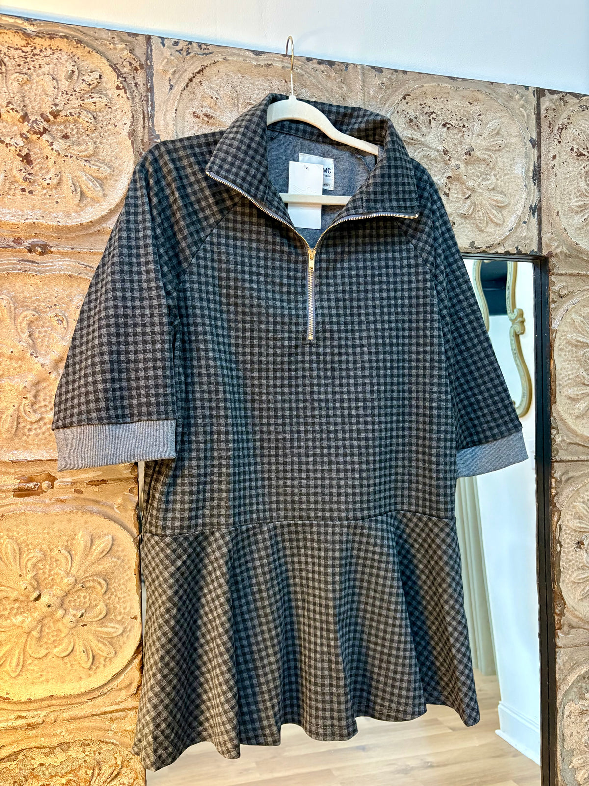 Charcoal Gingham Athletic Dress