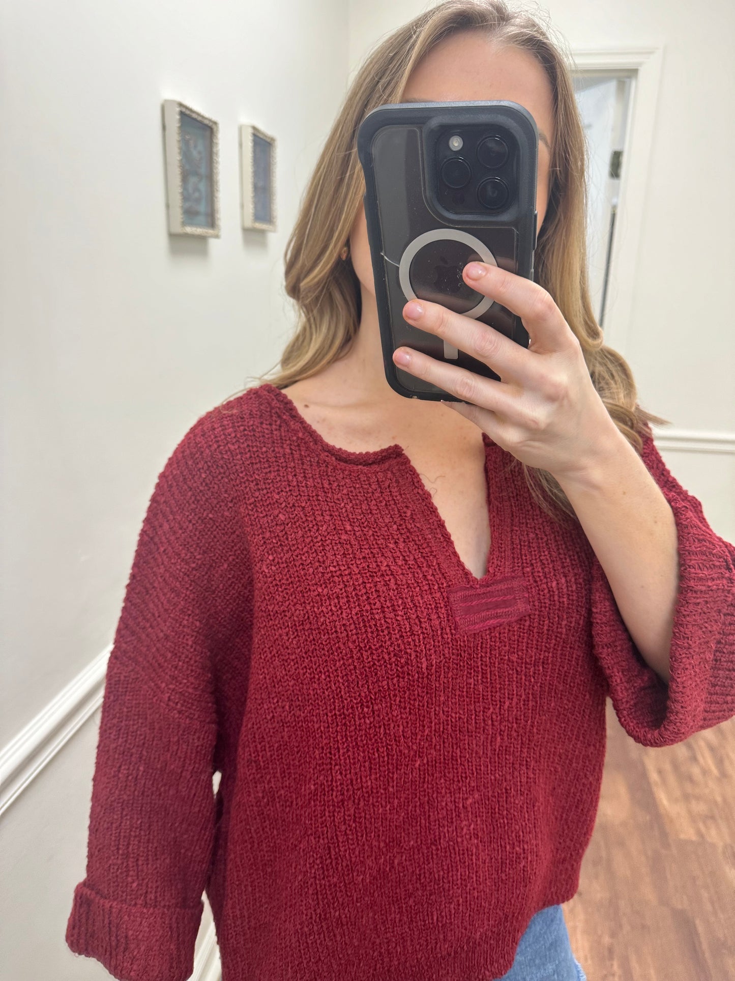 Wren Cabernet Sweater Top
