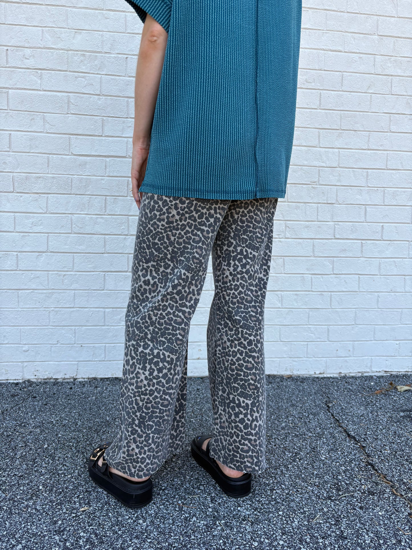 Leopard Denim Pants
