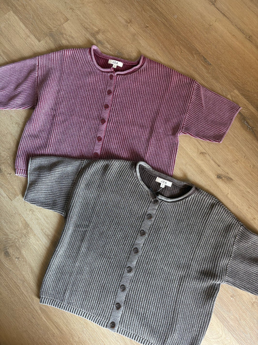 Washed Ribbed Cardigans