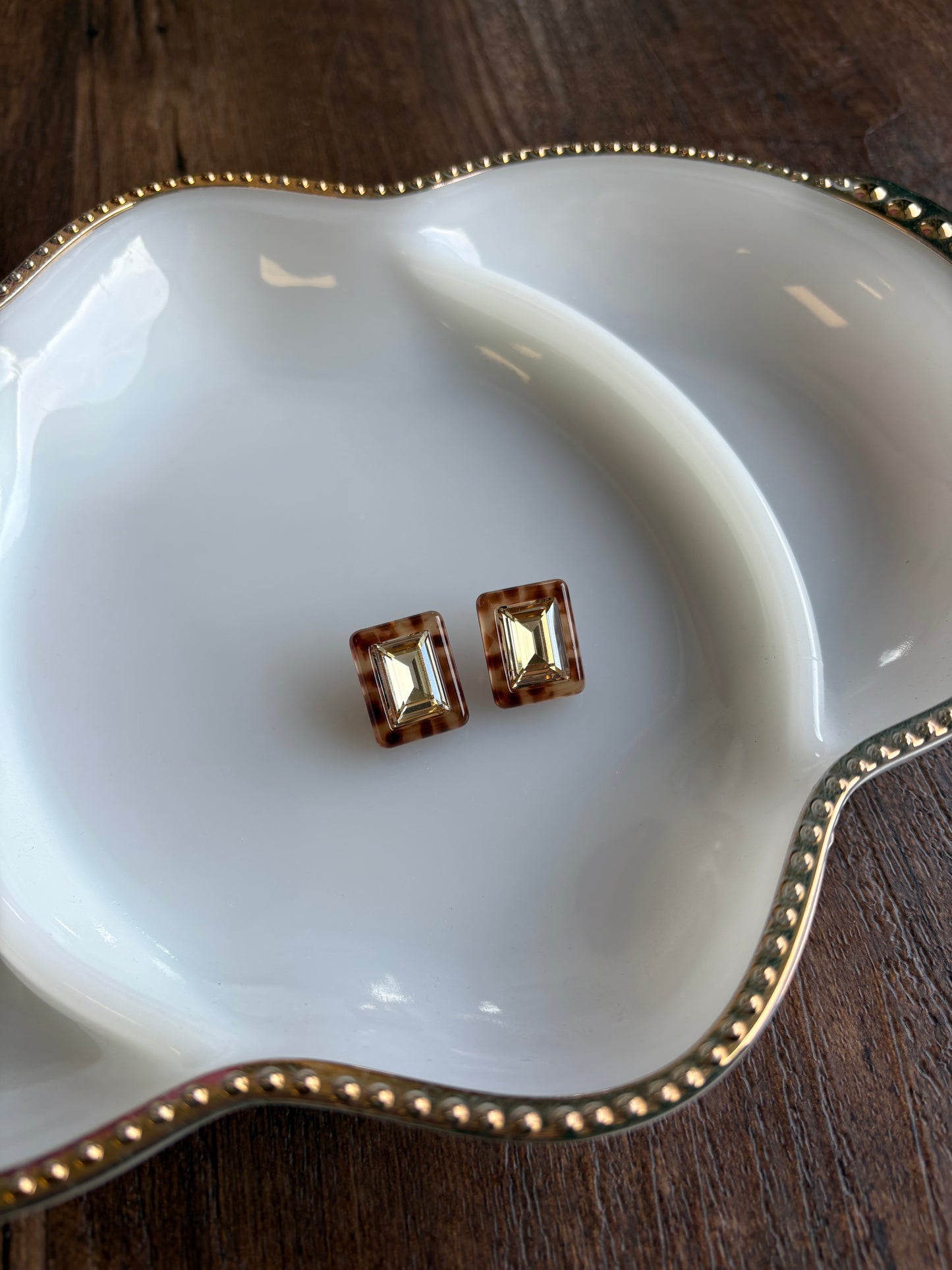 Square Gem Tortoise Stud