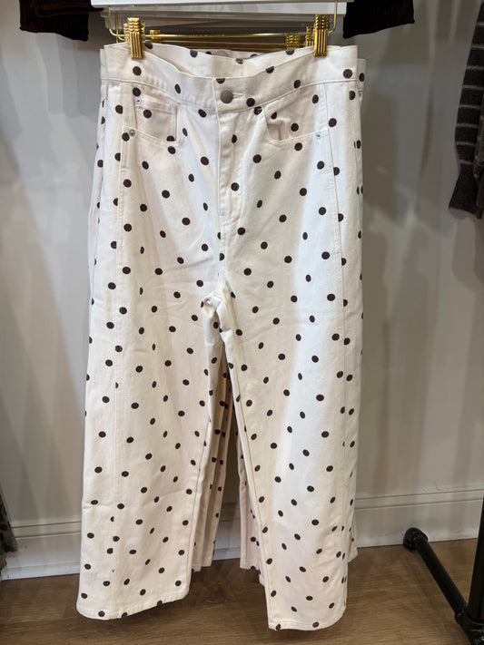 Cream Dottie Denim Pants