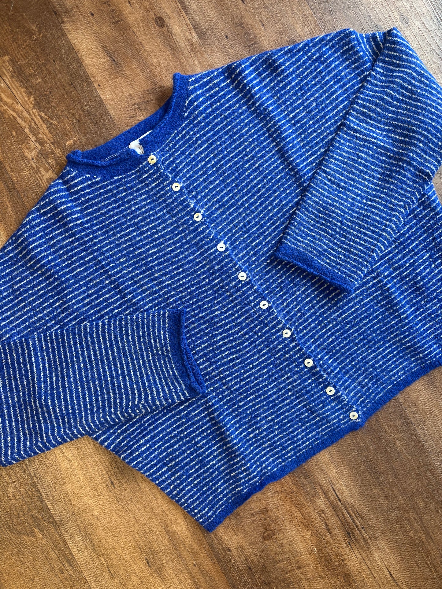 Royal Blue Pinstripe Piper Cardigan