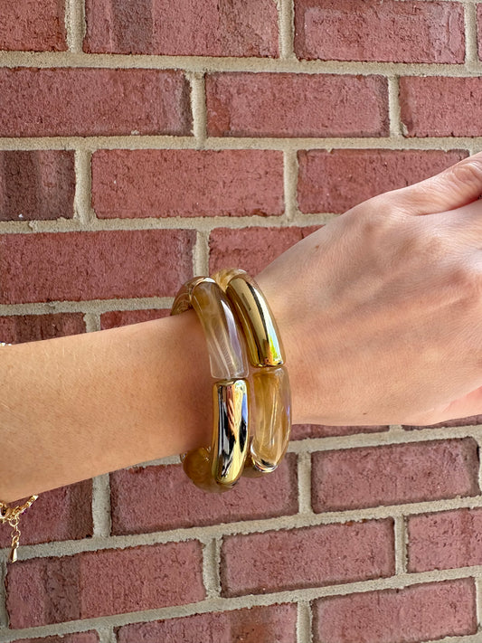 Metallic Marble Taupe Braclet