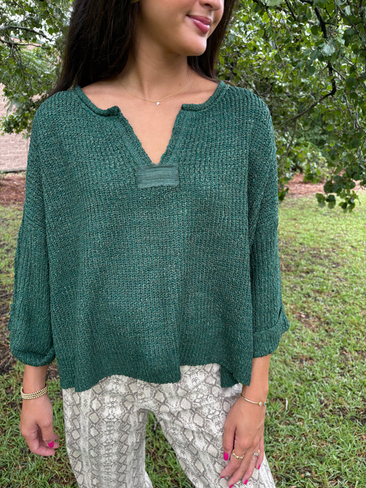 Wren Emerald Green Sweater Top