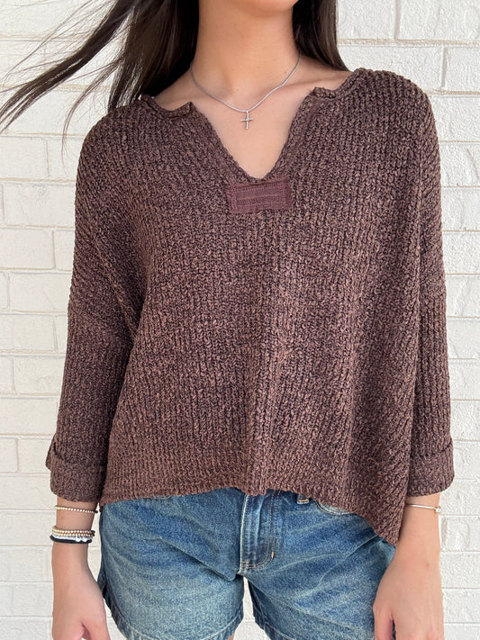 Wren Brown Sweater Top