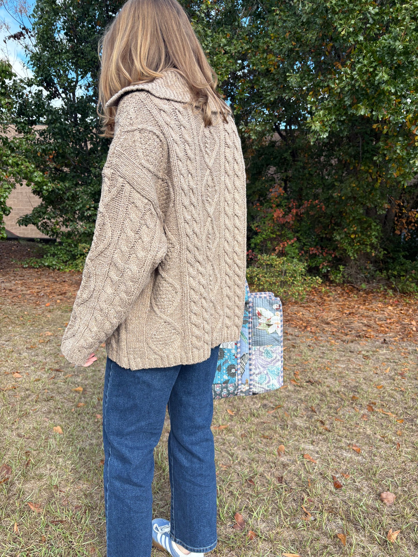 Clara Oversized Taupe Cardigan
