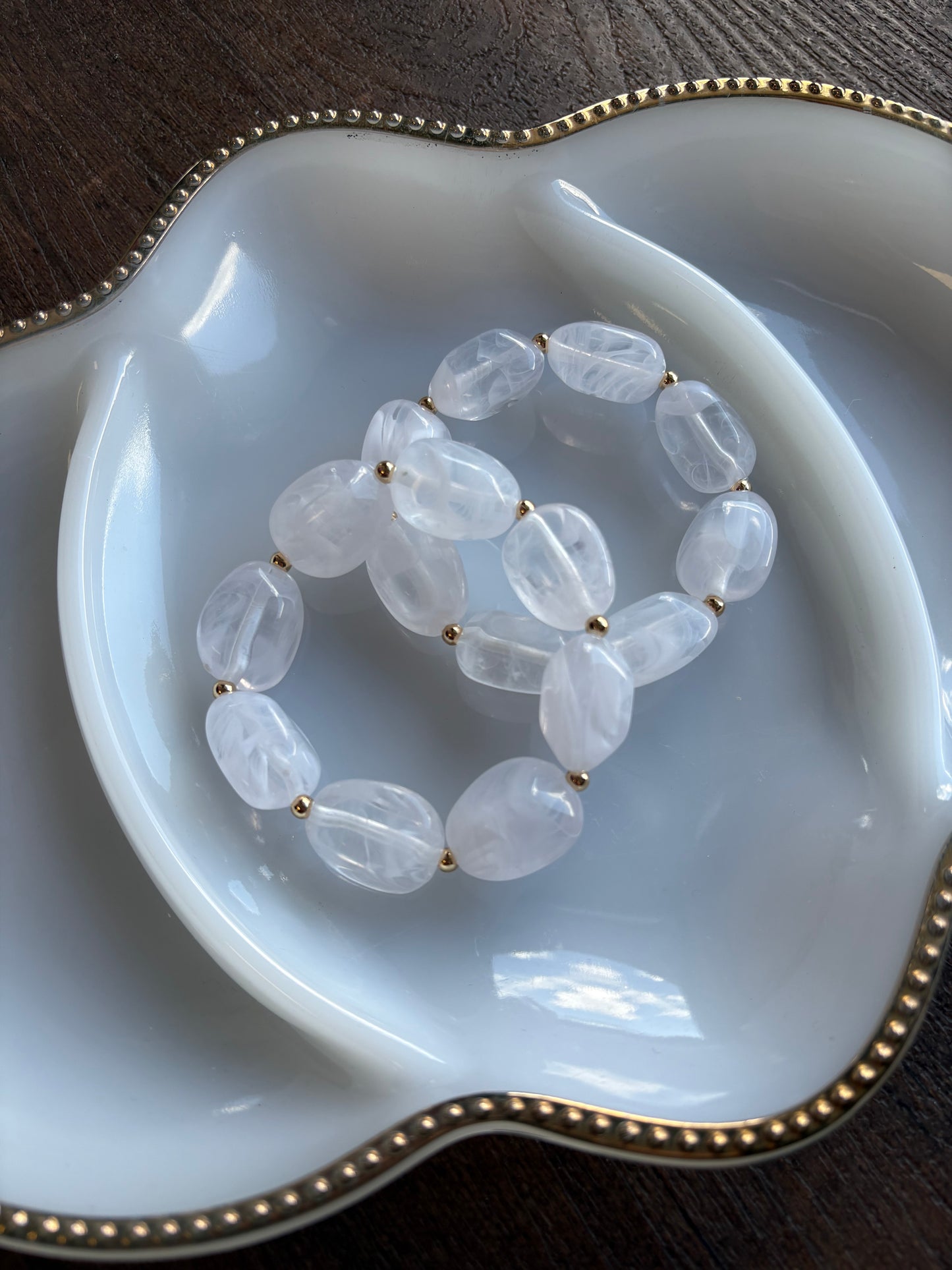 Chunky Marble Resin Beaded Bracelets