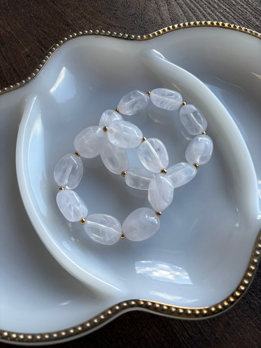 Chunky Marble Resin Beaded Bracelets