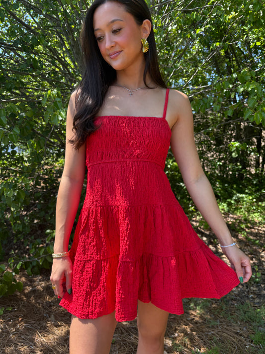 Phoebe Red Mini Dress