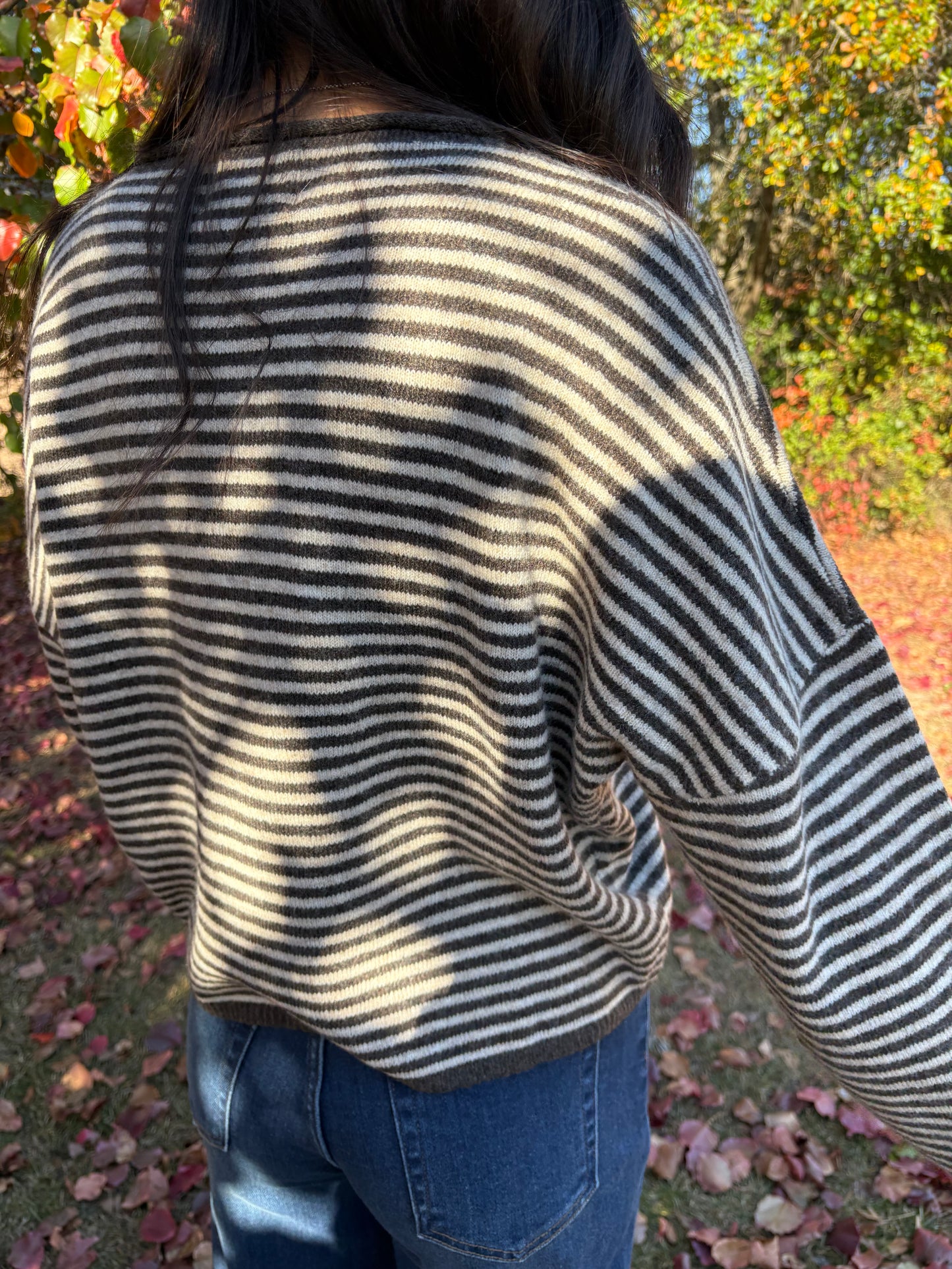 Brown Striped Cardigan