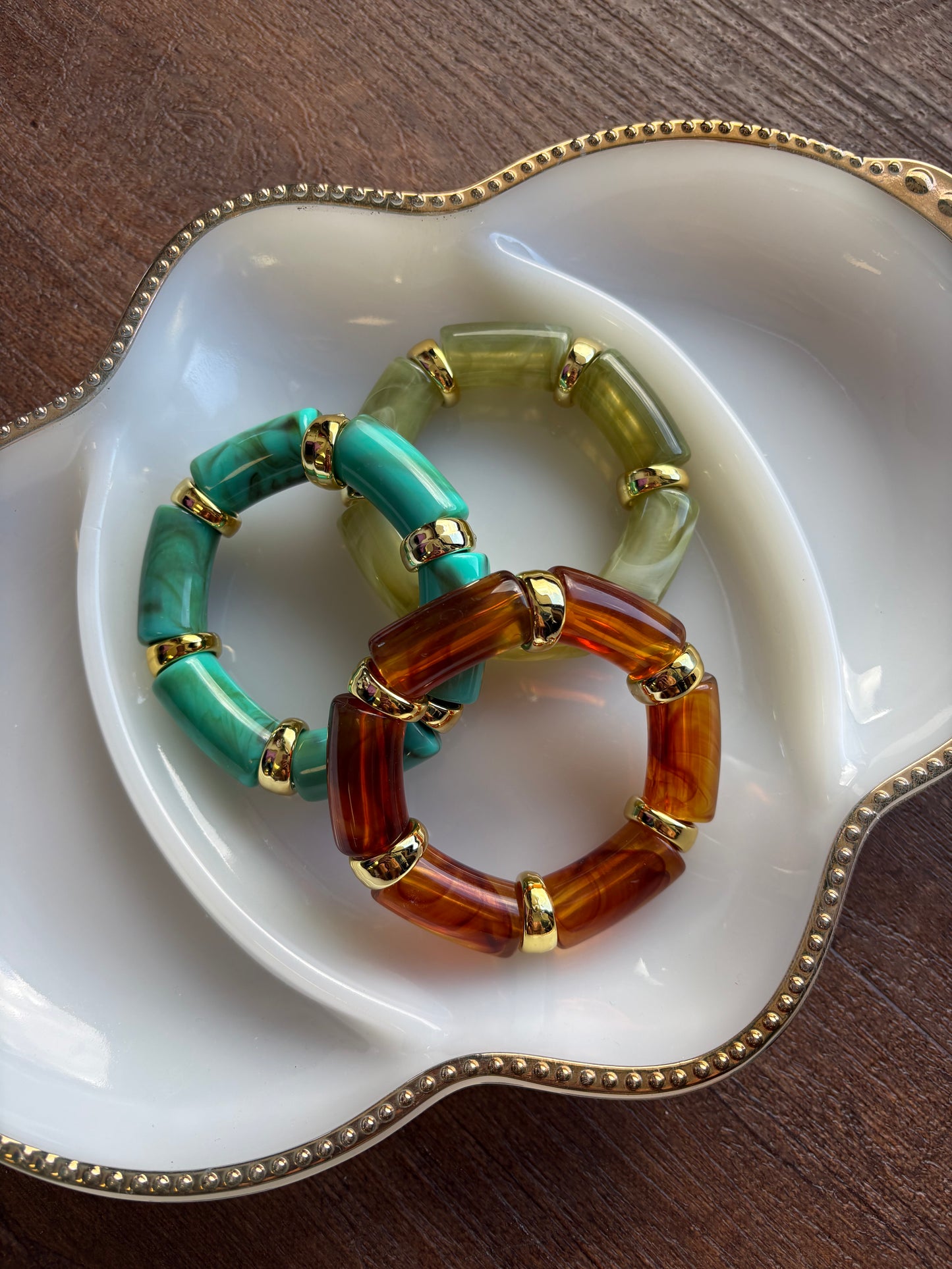 Resin Cylinder Block Bracelets