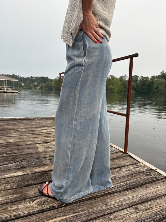 Chels Wide Leg Denim Pants
