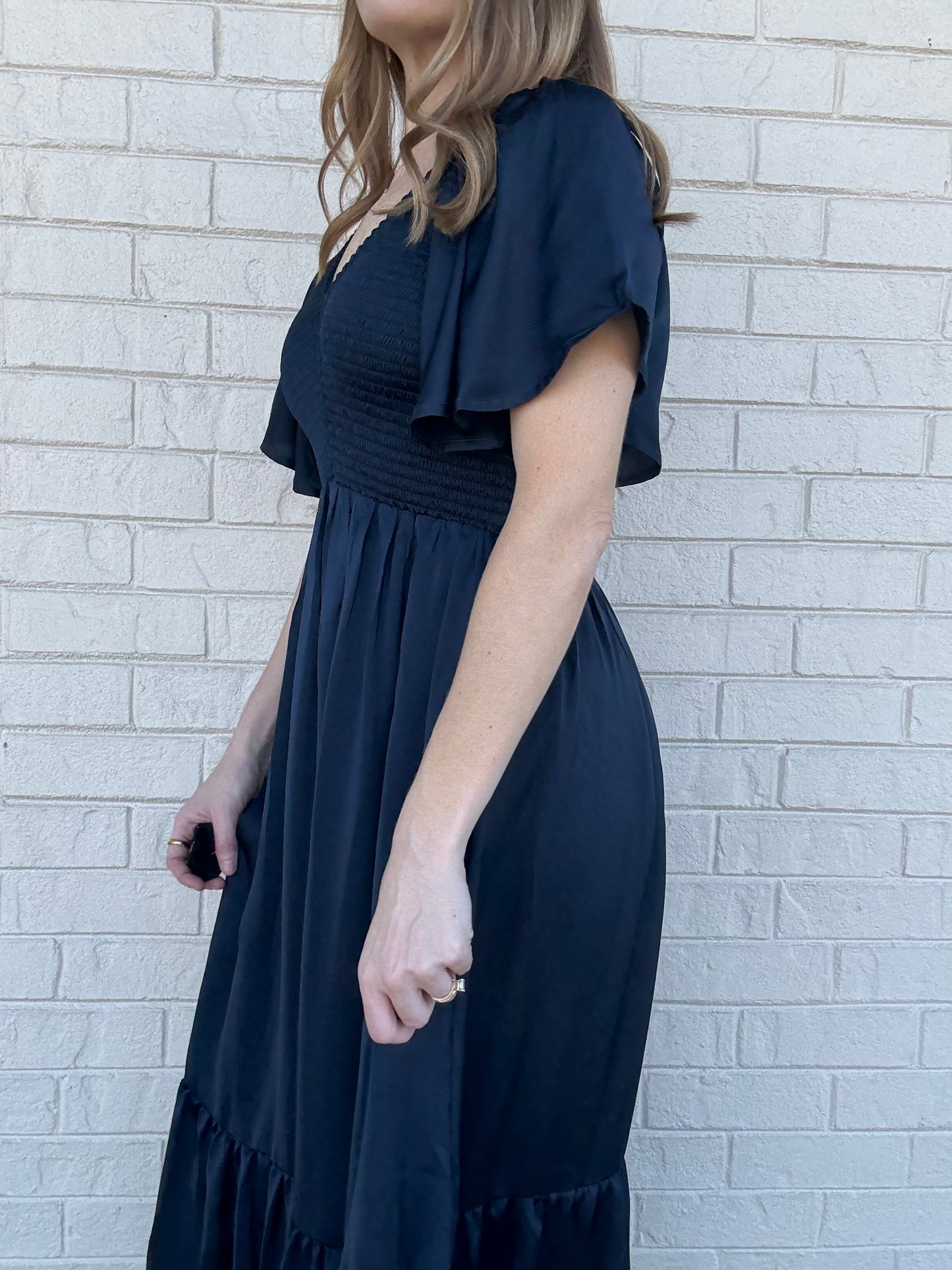 Midnight Satin Maxi Dress