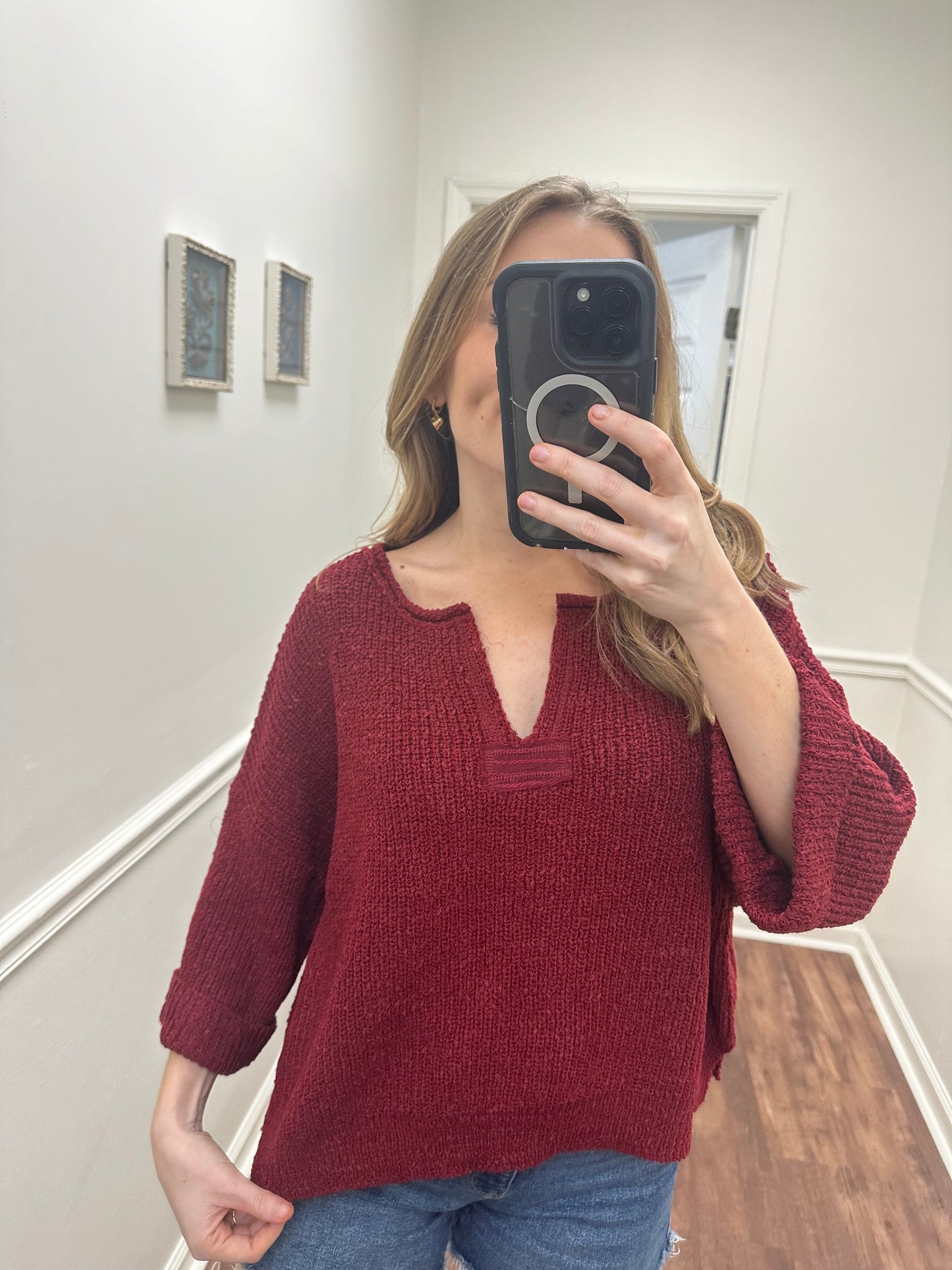 Wren Cabernet Sweater Top
