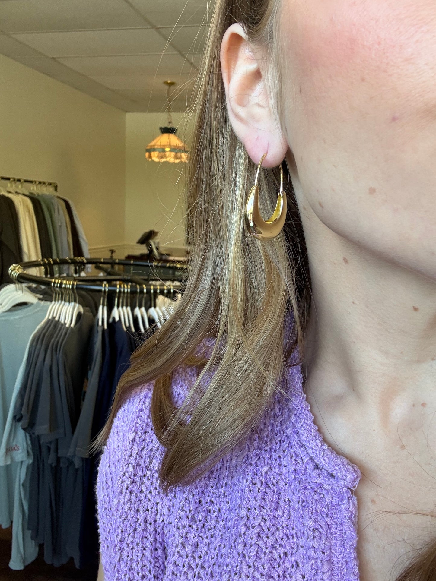 Crescent U Hoop Earrings