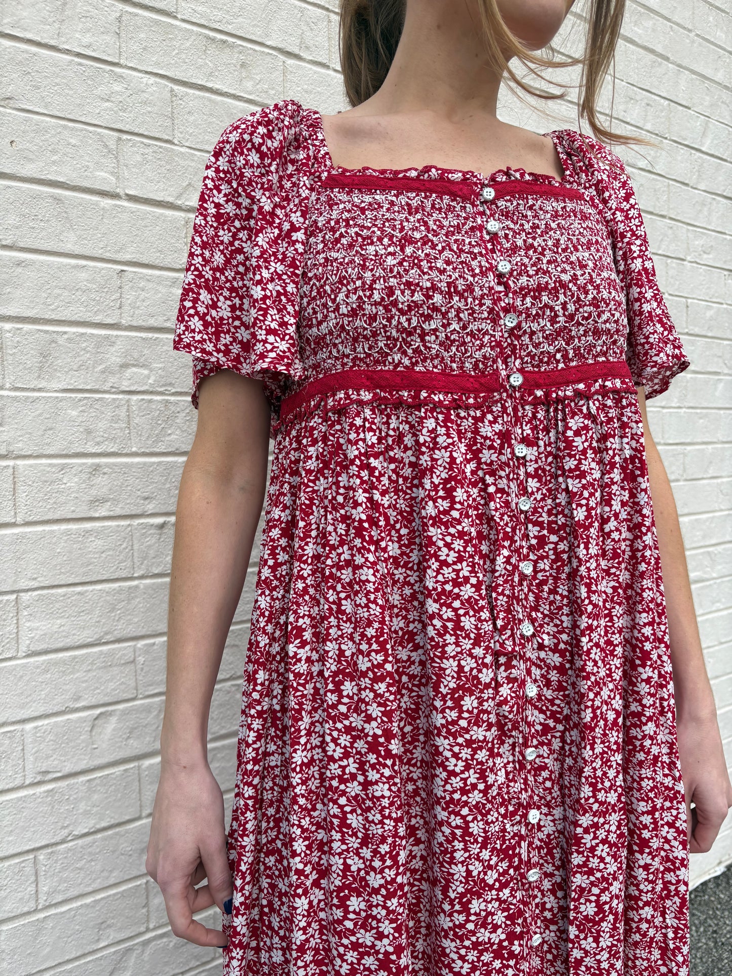 Redwood Flutter Sleeve Maxi Dress
