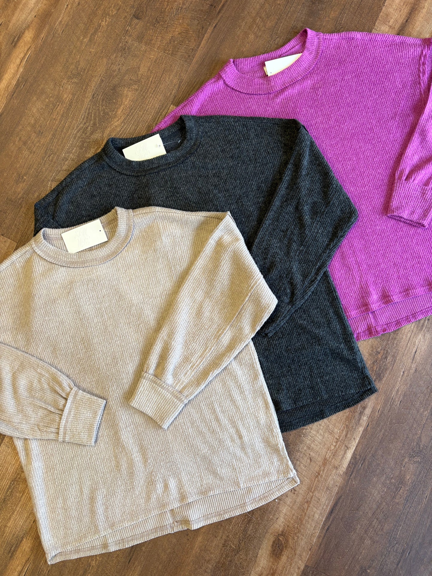 Teddy Ribbed Hacci Sweaters