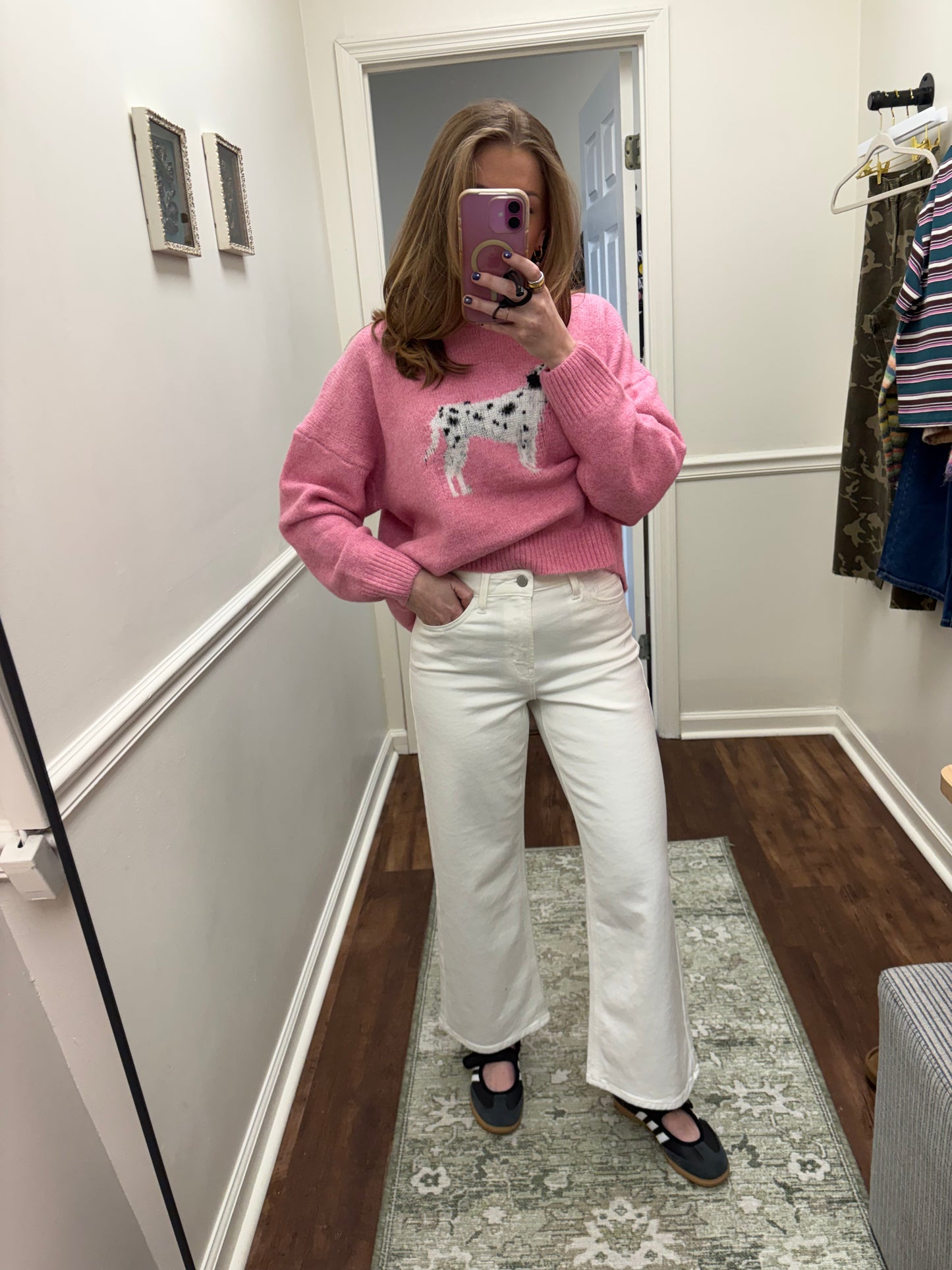 Slim Wide Leg White Denim