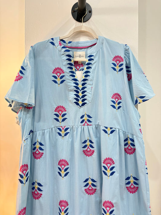 Lively Sky Blue Midi Dress