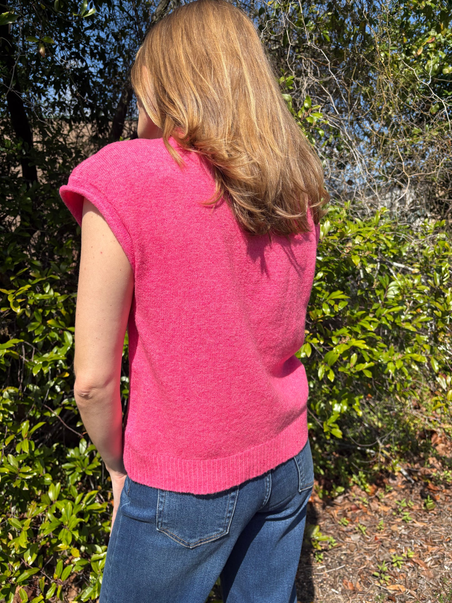 Pink Piper Vest Cardigan
