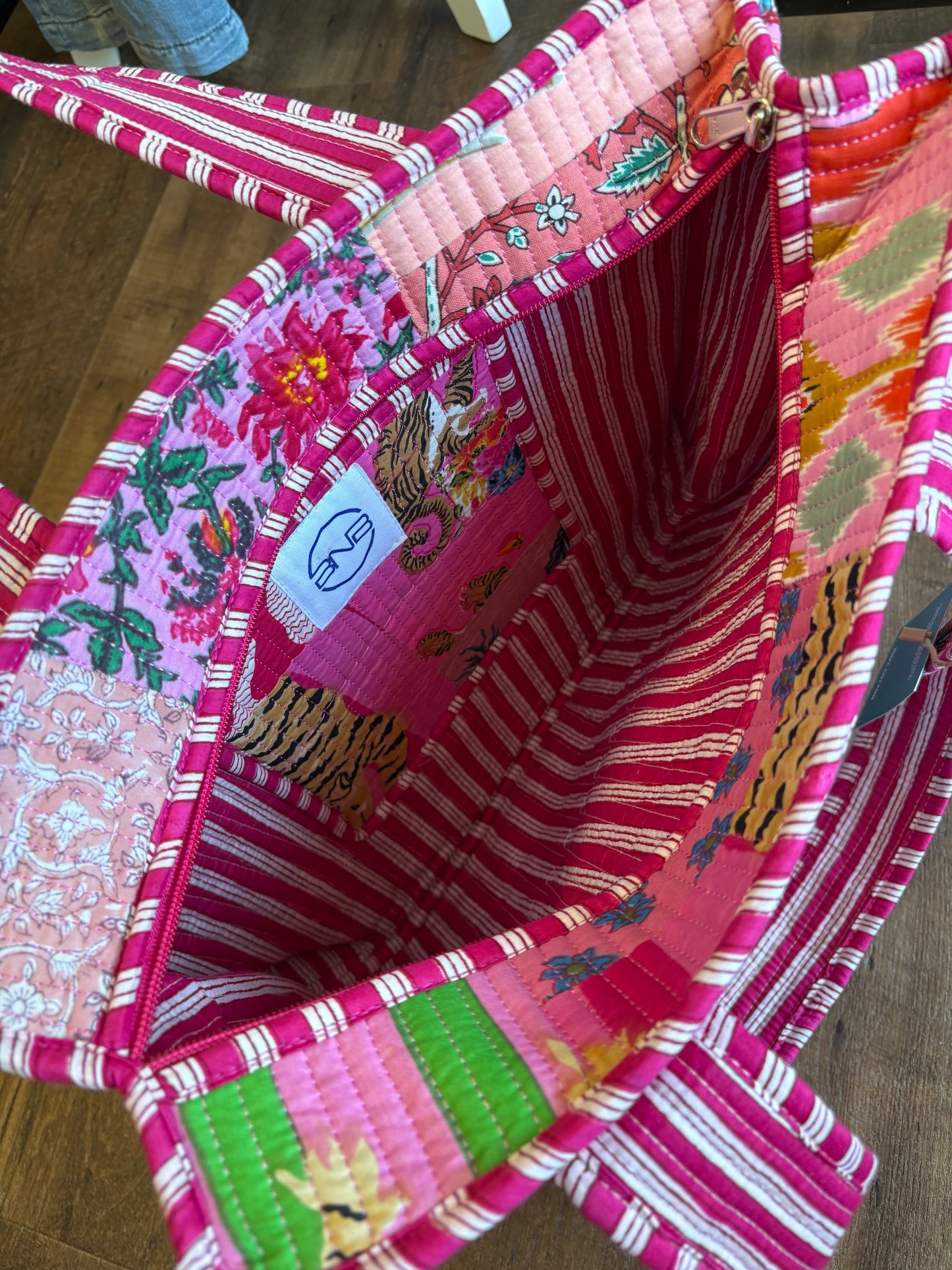 Pink Small Quilted Tote