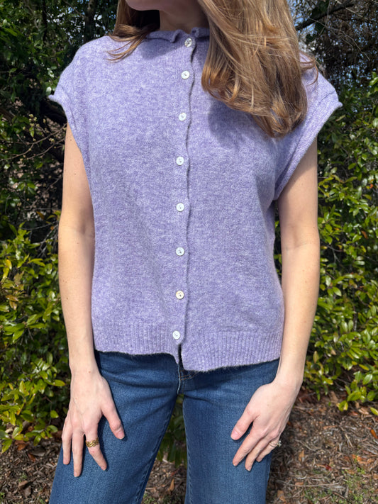 Lilac Piper Vest Cardigan