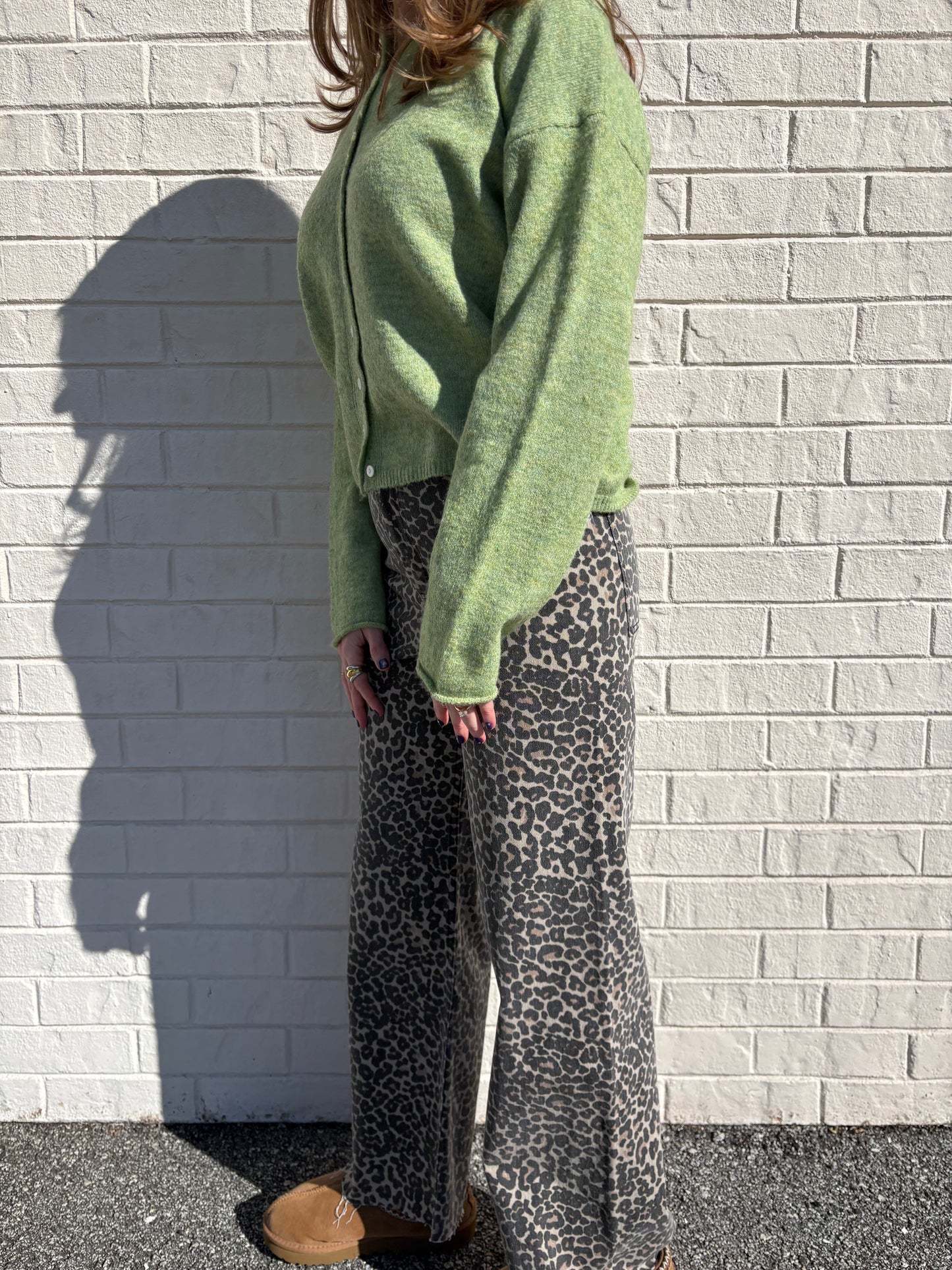 Leopard Print Denim Pants