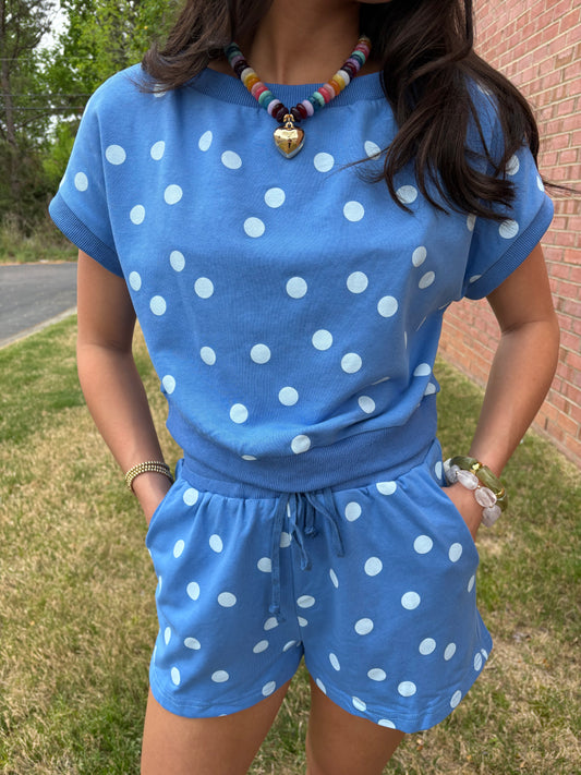 Blue Dottie Matching Set