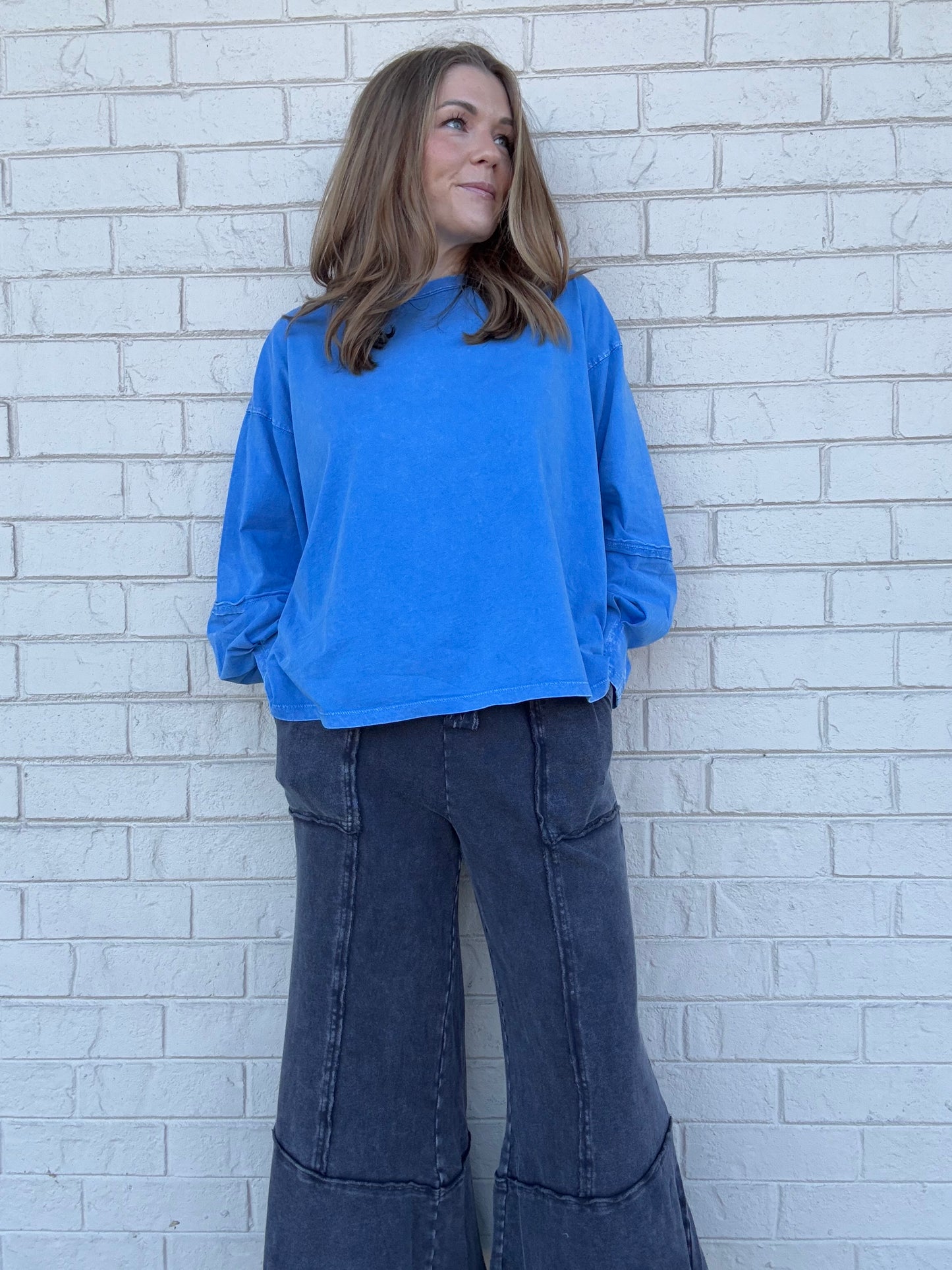 Peri Blue Pullover Top