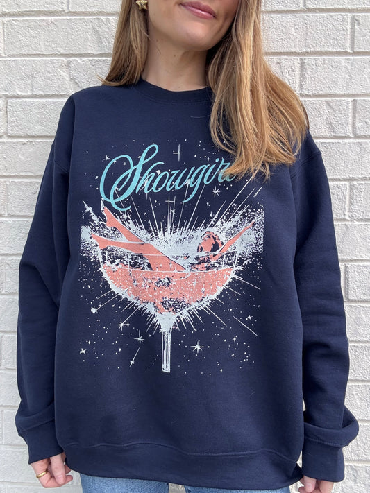 Showgirl Navy Crewneck