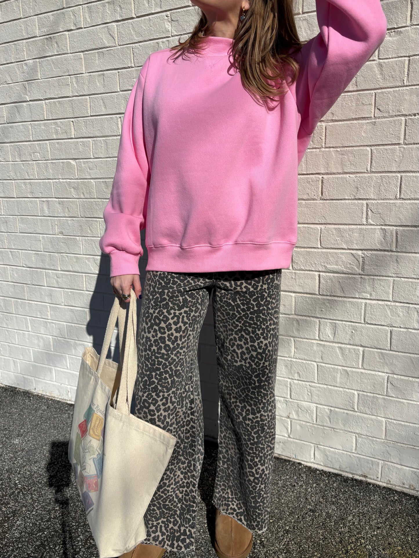 Leopard Print Denim Pants