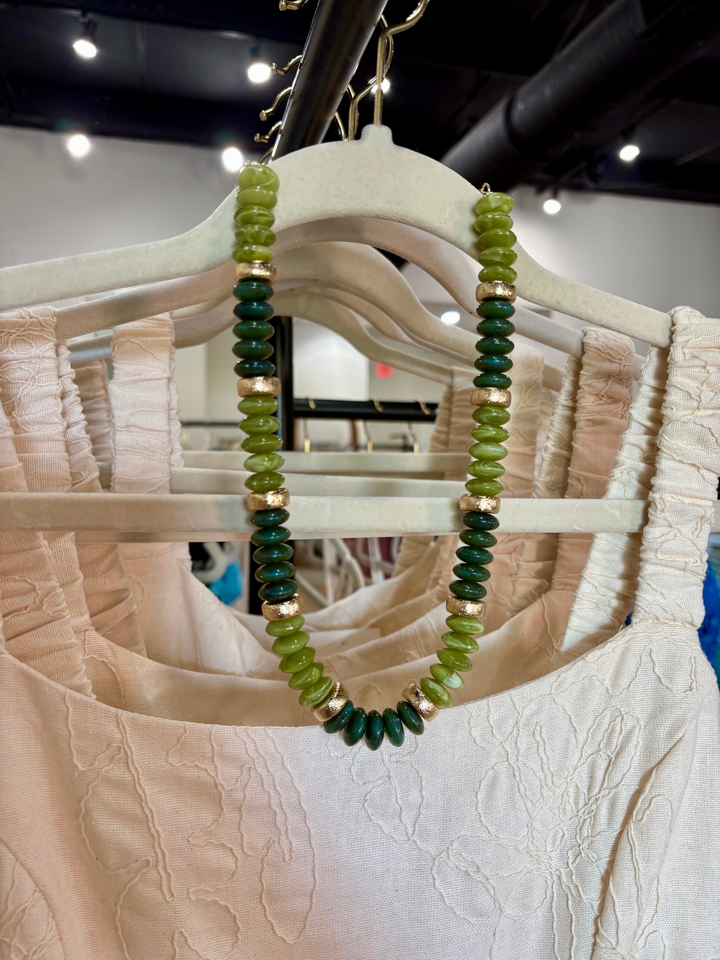 Olive Multi Beaded Necklace
