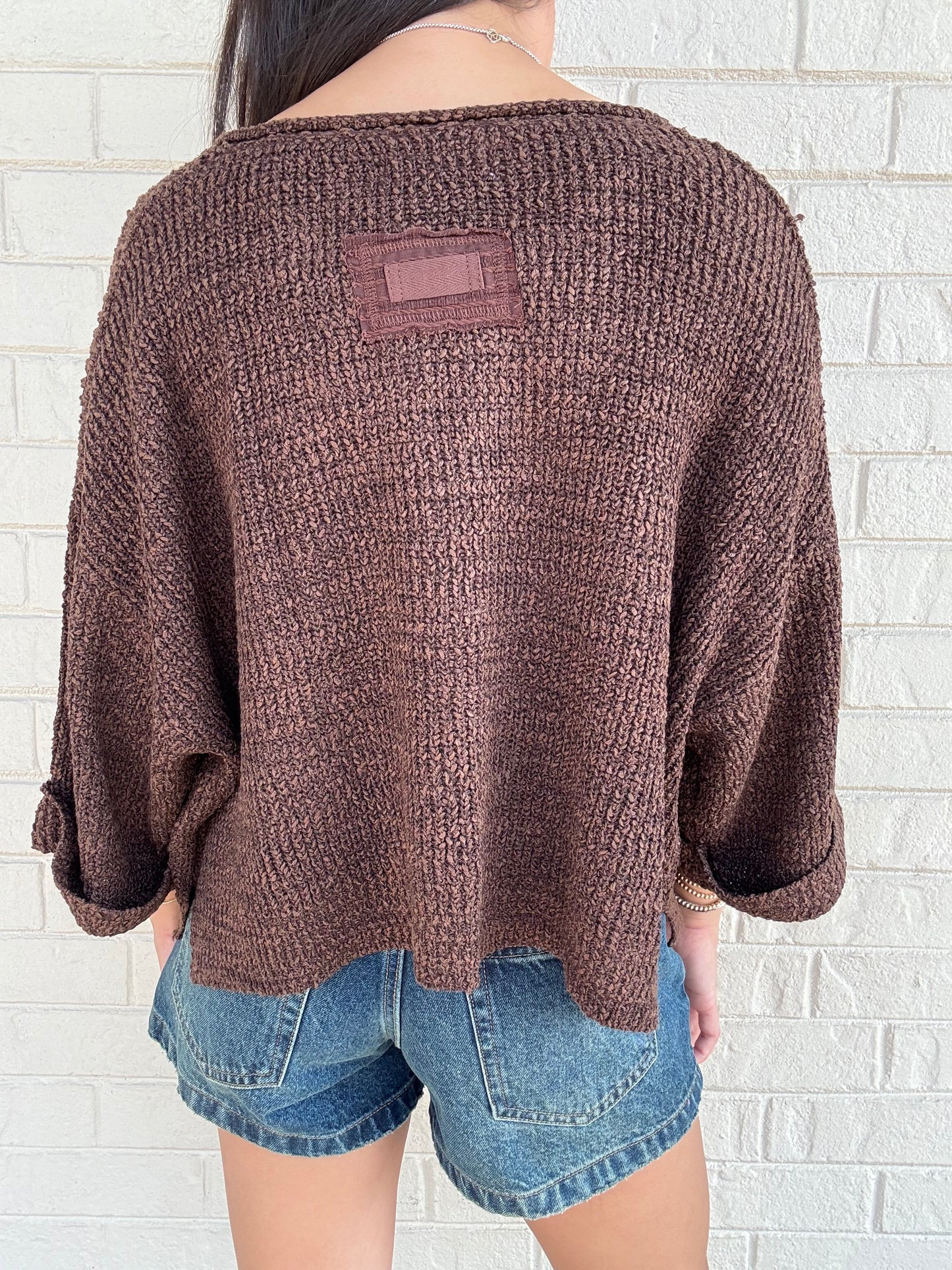 Wren Brown Sweater Top