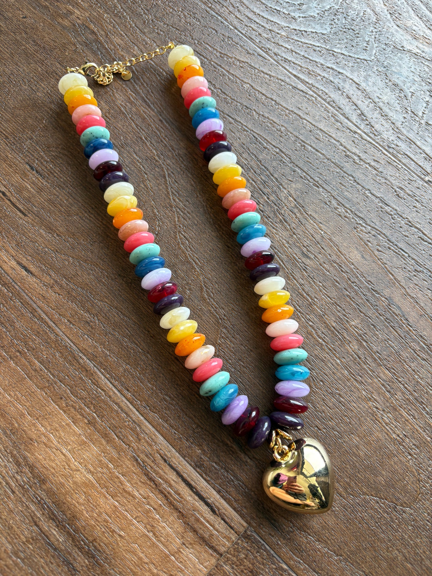 Multi Gemstone Heart Statement Necklace