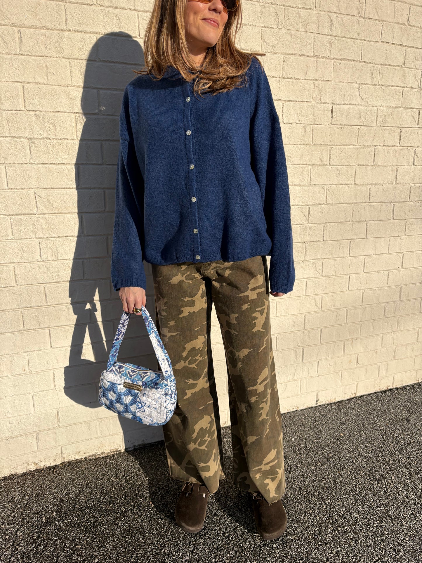 Camouflage Print Denim Pants