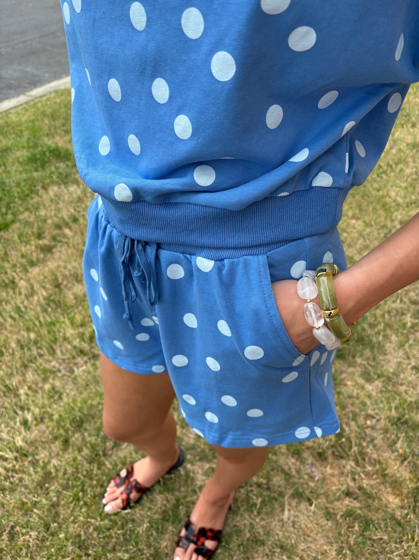 Blue Dottie Matching Set
