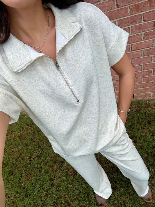 Heather Vanilla Scuba Pants Set