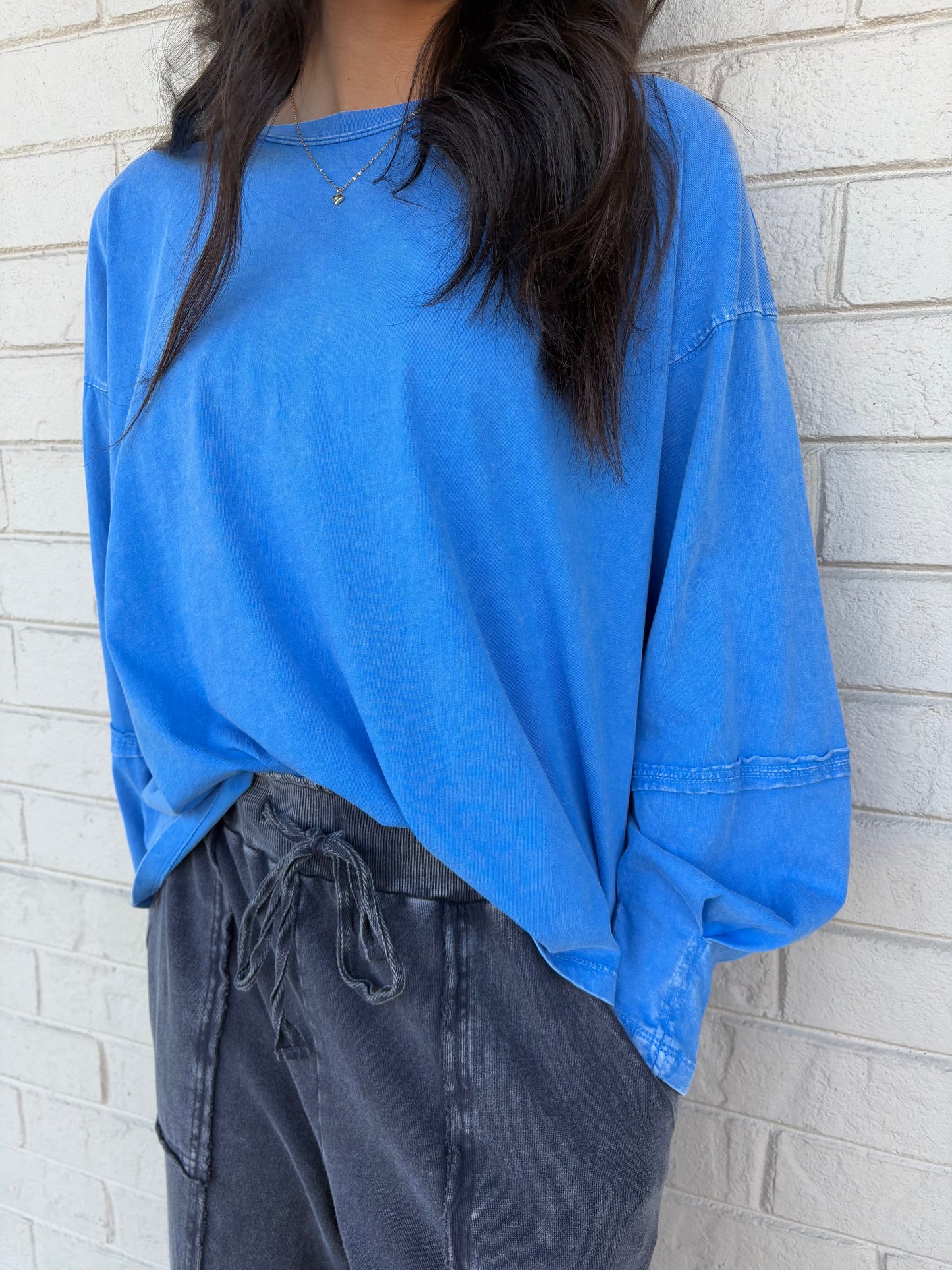 Peri Blue Pullover Top