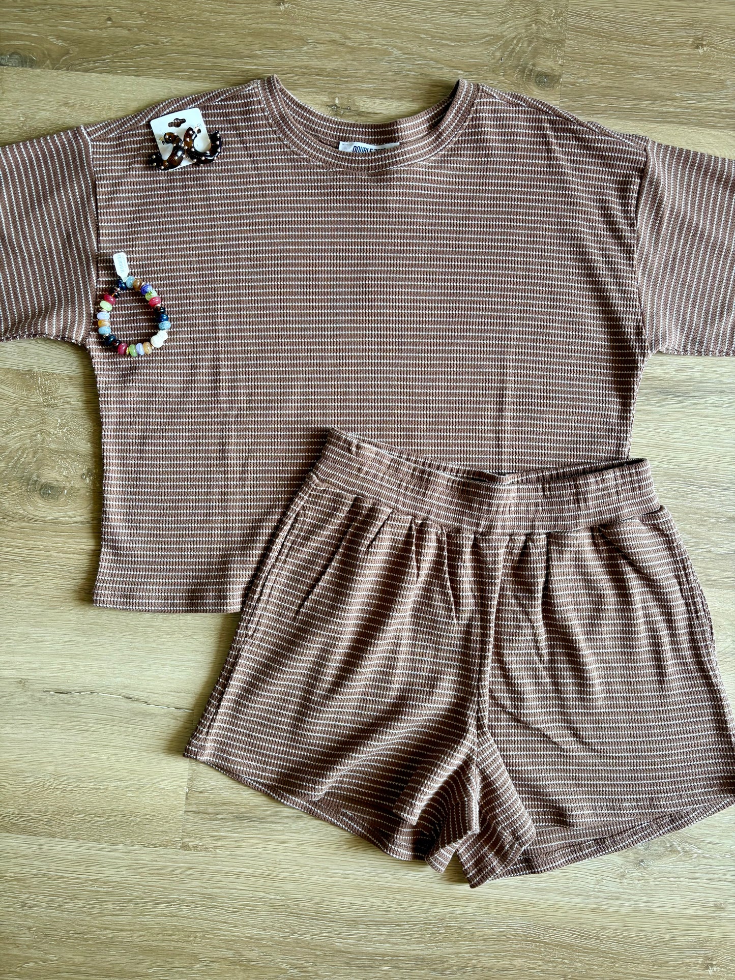 Denver Brown Striped Matching Set