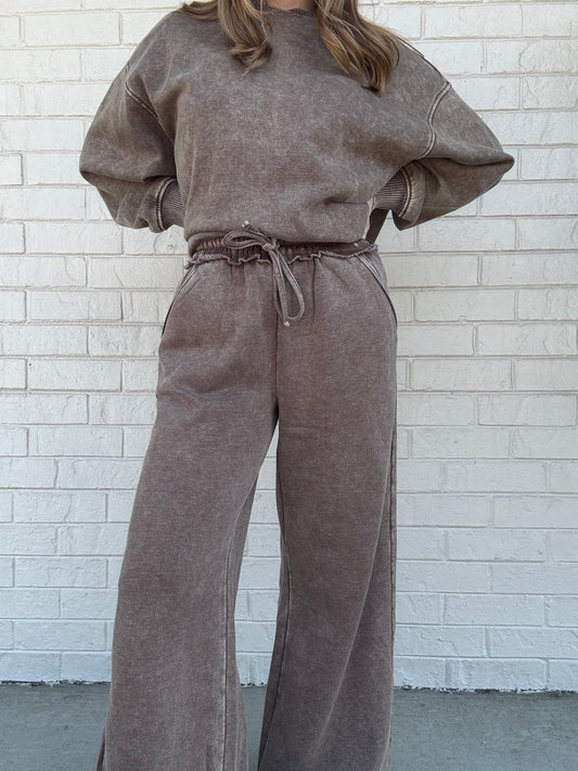Mocha Washed Sweatpants